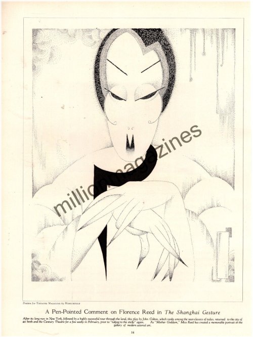 The Shanghai Gesture Original Print - 1928 Florence Reed Memorabilia