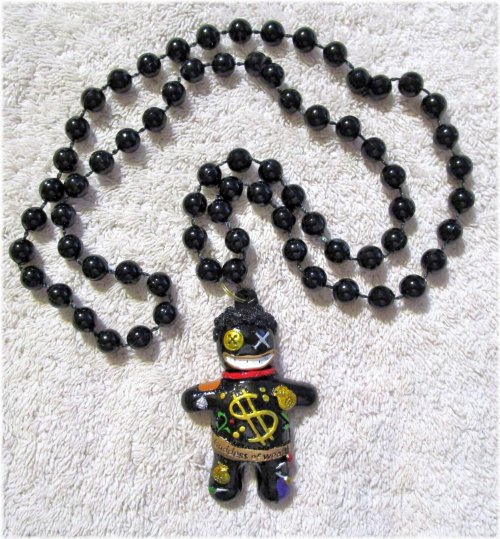 Mardi Gras Wealth Goddess Doll Necklace