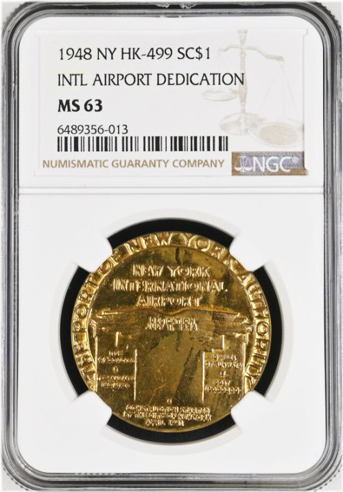 NY International Airport Dedication Medal - 1948 Edition