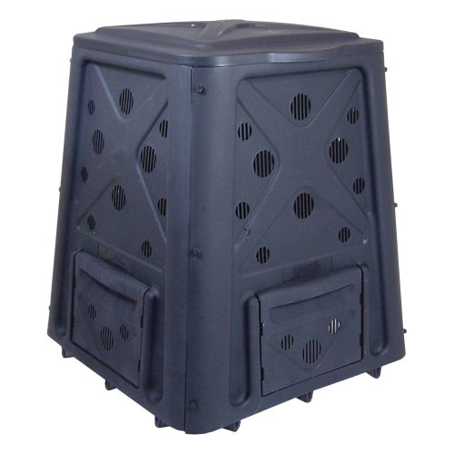 Black Lift-Off Compost Bin with Multiple Access Doors and Large Capacity