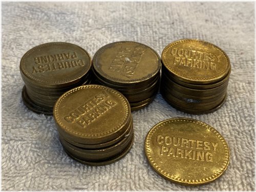 Vintage Courtesy Parking Token Set