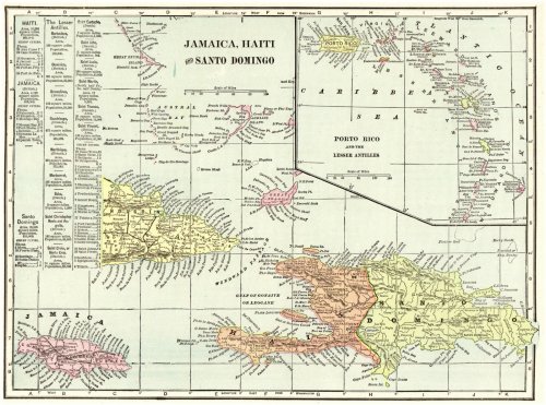 Caribbean Cartographic Treasures: 1901 Jamaica & Hispaniola Map