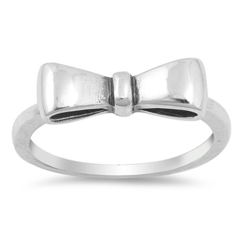 Elegant Sterling Silver Ribbon Knot Ring