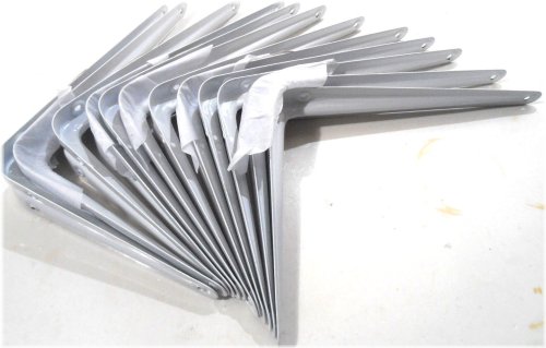 White Metal Shelf Brackets - Set of 12