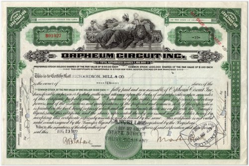 Golden Age Cinema Investment Certificate