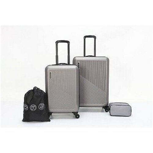 Brushed Nickel Hardside Luggage Set