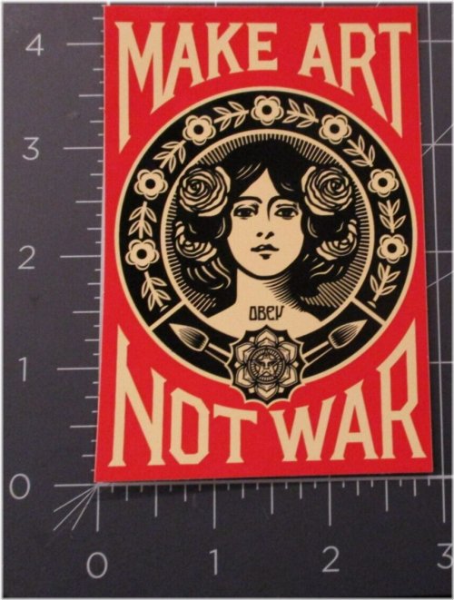 Make Art, Not War" Shepard Fairey Obey Giant Sticker-Decal