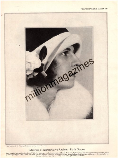 Theater Ads & Flyers Collectible: 1928 Ruth Gordon Original Print