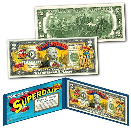 Superhero Dad $2 Bill with Display & COA