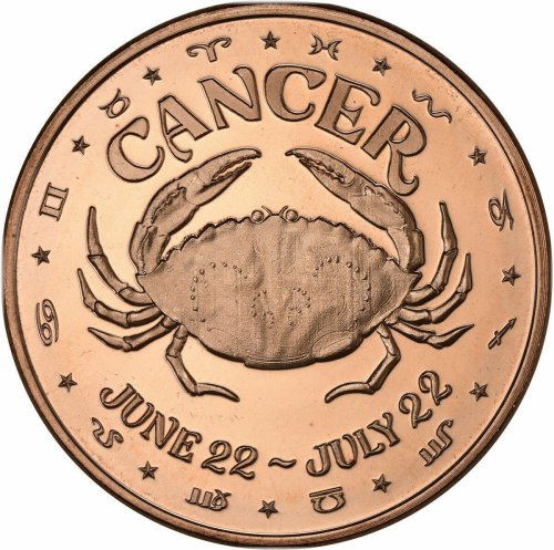 Cancer Zodiac Copper Round