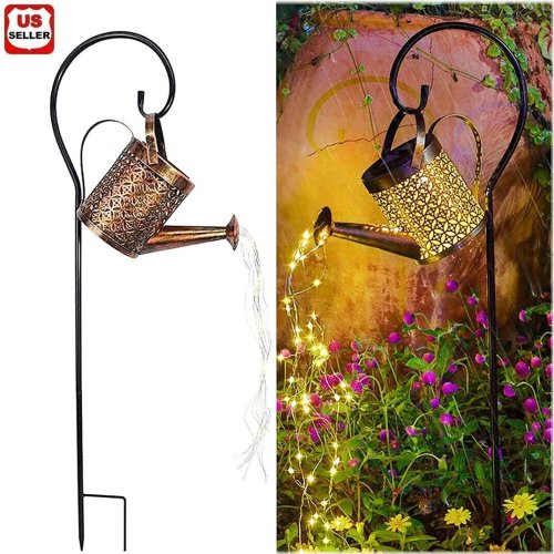 Sunlit Garden Watering Can Solar Light for Outdoor Decor and Landscape Lighting