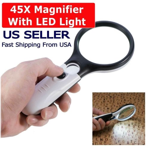 Precision View Handheld Magnifying Glass with LED Lights