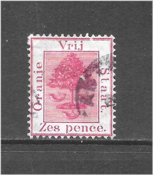 Orange Tree Stamp - 1890 6p Car Rose Issue