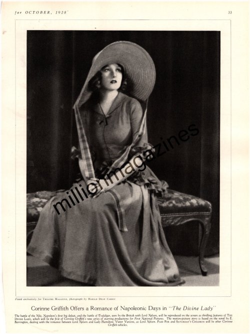 The Divine Lady: 1928 Corinne Griffith Original Theatre Print