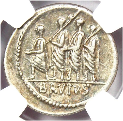 Brutus Silver Denarius - Certified NGC Choice VF