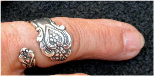 Sterling Silver Plated Adjustable Spoon Ring