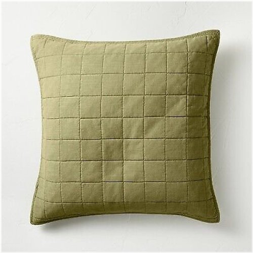 Moss Green Heavyweight Linen Blend Quilt Pillow Sham