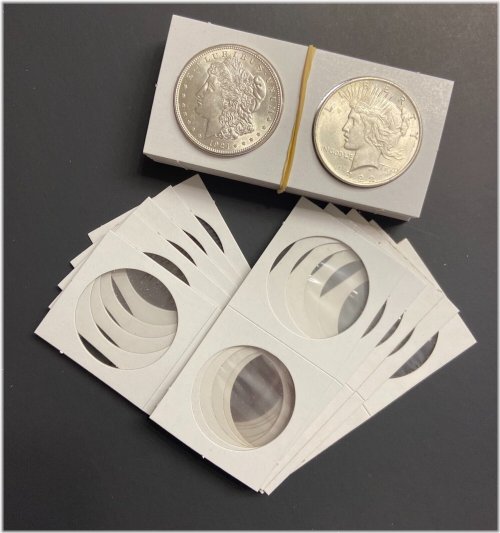 CoinSafe Silver Dollar Size 2x2 Premium Cardboard Mylar Coin Holder Flip