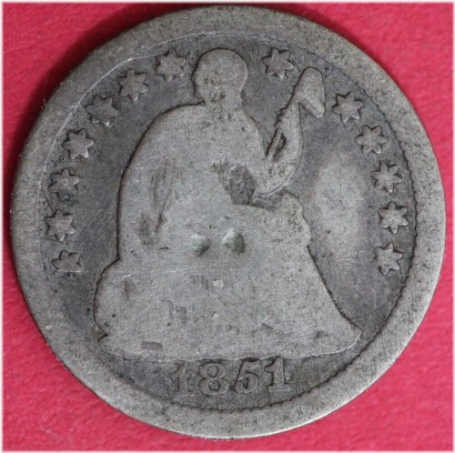 1851 O Seated Liberty Half Dime