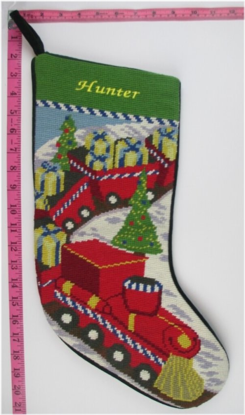 Holiday Express Needlepoint Stocking