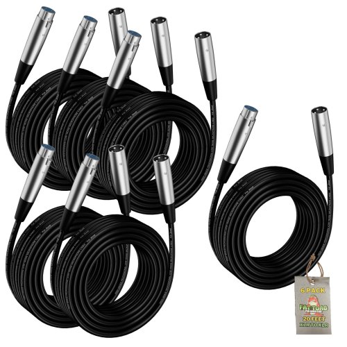 ToadLink XLR Cables - 6 Pack 20FT Professional Audio Cords