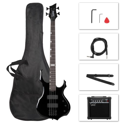 Flameburst 4-String Bass Guitar Starter Kit