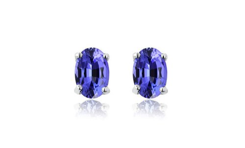 Tanzanite Oval Stud Earrings