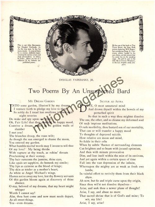 Vintage Douglas Fairbanks Jr. Theater Print