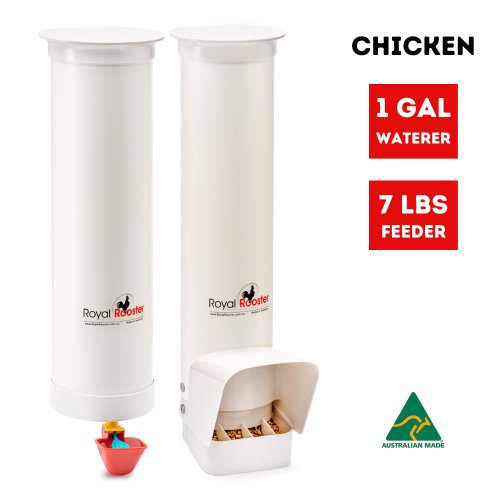 Feather Fountains Chicken Coop Waterer and Feeder Set