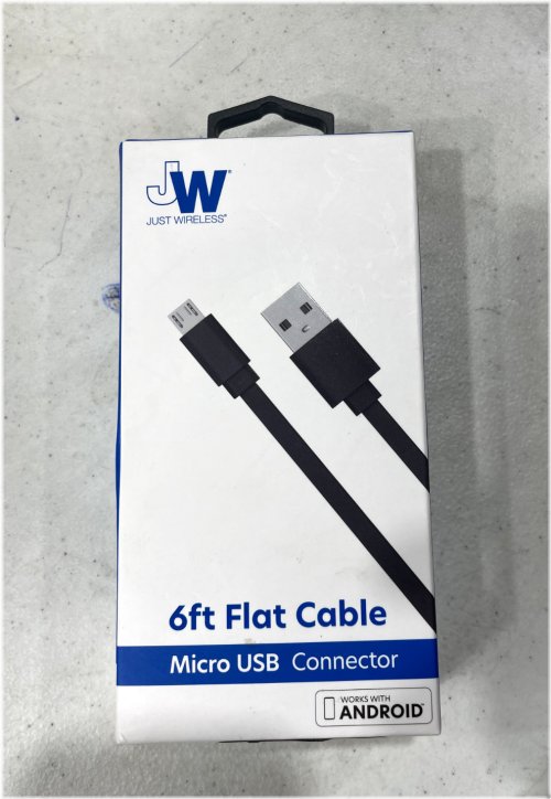 Flat Black Micro USB Cable by Just Wireless