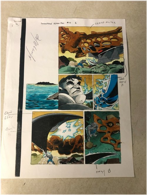 Sensational Spider-Man #14 Color Guide Art by Wieringo - 1997 Hulk Monsters