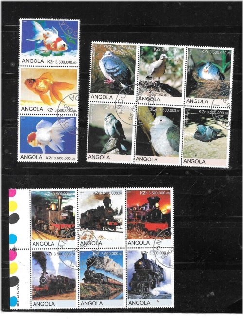 Angolan Pictorial Stamp Assortment with Blocks