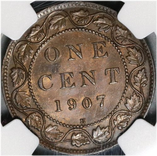 Edward VII 1907-H Canadian Large Cent Coin