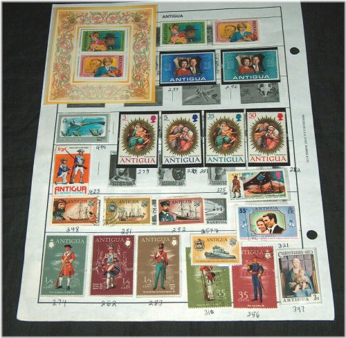 Antique Caribbean Stamp Assortment with 50 Unique Pieces and Scott Catalog Value of $38