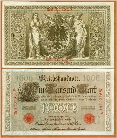 Imperial German Banknote - 1000 Mark, 1910