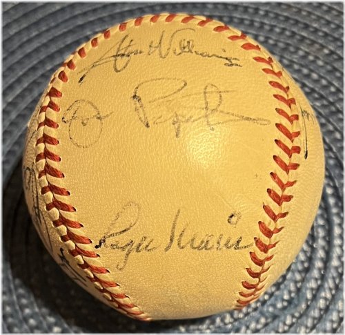 1963 NY Yankees Team Autographed OAL Harridge Baseball with Roger Maris Signature