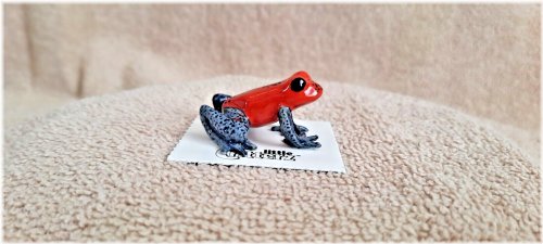 Strawberry Poison Dart Frog Miniature Figurine