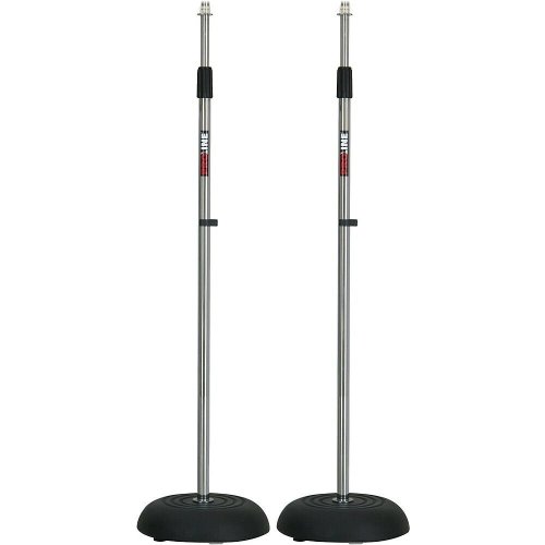 Chrome Round Base Mic Stand Set (2-Pack) by Proline