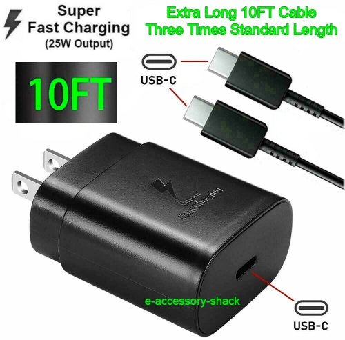 SwiftCharge Bundle for Samsung Galaxy: 25W USB-C Wall Charger + 10FT Cable