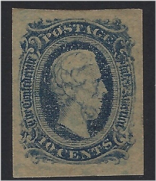CSA Sc. # 11 - Thick Paper - Mint OG Hinged - VF / XF (P-4548) - Authentic Confederate States Stamp
