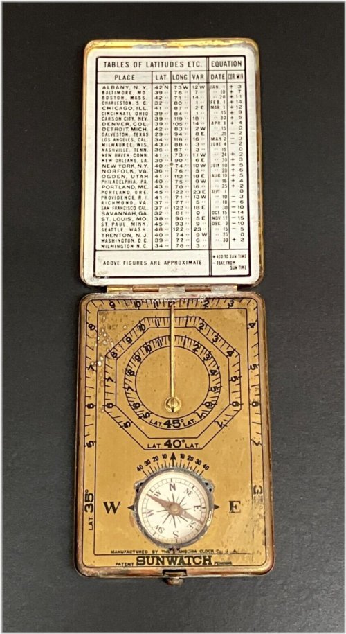 Sundial Navigator Brass Pocket Clock