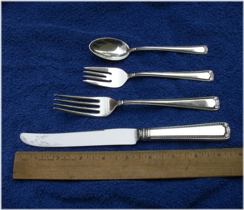 Scroll & Bead Sterling Silver Dinnerware Set