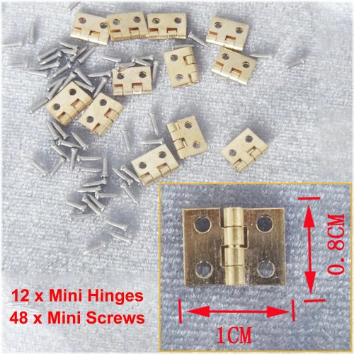 Tiny Hinges and Screws Set for Miniature House Cabinets and Closets