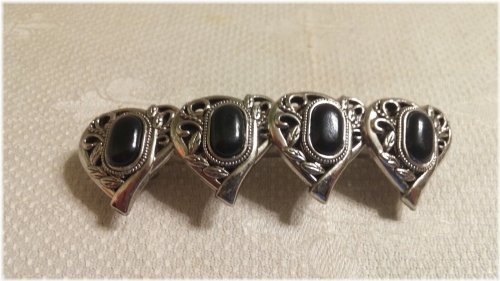 Midnight Heart Filigree Barrette