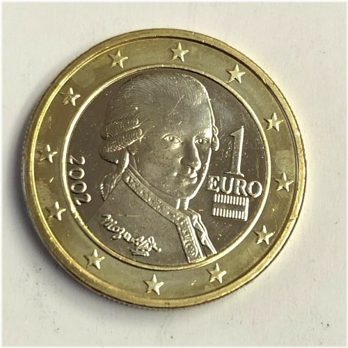 Mozart Commemorative 1 Euro Bimetallic Coin (2002)