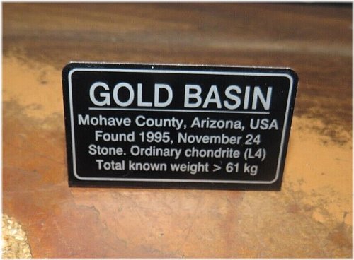 Golden Basin Display Plaque