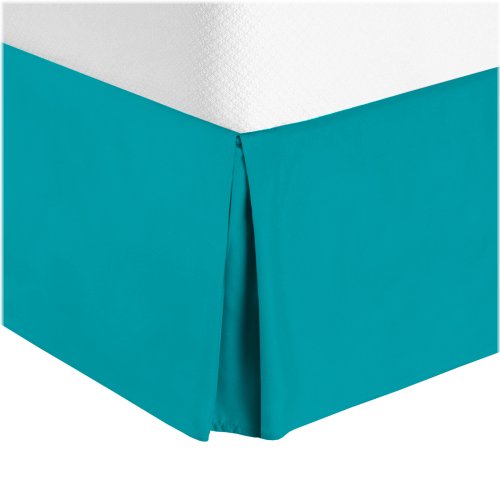 Teal Tailored Dust Ruffle Bed Skirt with 14" Drop - Cal King Size, Premium Quality