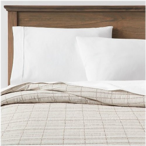 Cozy Cream Windowpane Quilt