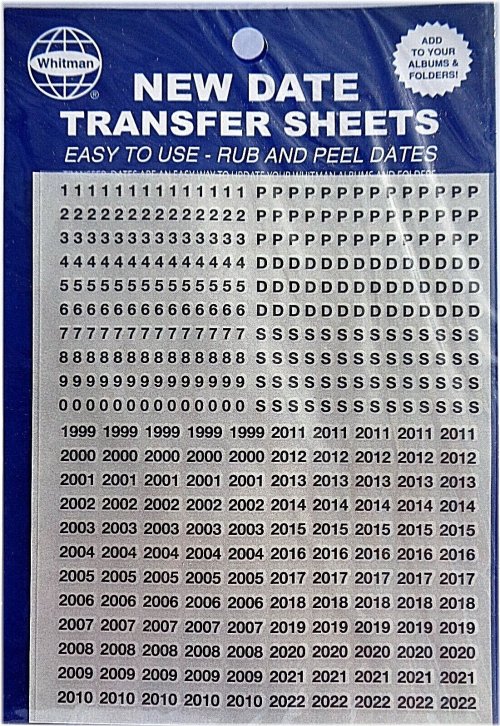 Coin Album Date Transfer Sheet