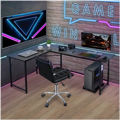 TechGamer L-Shaped Workstation Desk